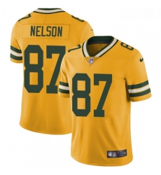 Men Nike Green Bay Packers 87 Jordy Nelson Limited Gold Rush Vapor Untouchable NFL Jersey