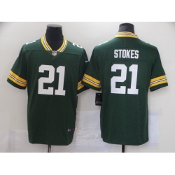 Men Nike Green Bay Packers Eric Stokes 21 Green 2021 Vapor Limited Jersey