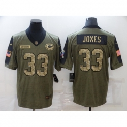 Men's Green Bay Packers #33 Aaron Jones Camo 2021 Salute To Service Limited Player Jersey