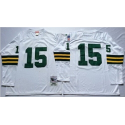 Mitchell&Ness 1969 Packers 15 Bart Starr White Throwback Stitched NFL Jersey