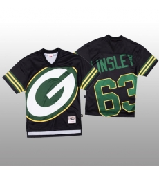 NFL Green Bay Packers 63 Corey Linsley Black Men Mitchell  26 Nell Big Face Fashion Limited NFL Jersey