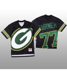 NFL Green Bay Packers 77 Billy Turner Black Men Mitchell  26 Nell Big Face Fashion Limited NFL Jersey
