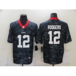 Nike Green Bay Green Bay Packers 12 Aaron Rodgers Black Camo Limited Jersey