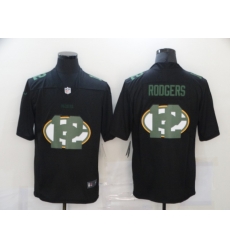 Nike Green Bay Green Bay Packers 12 Aaron Rodgers Black Shadow Logo Limited Jersey