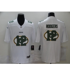 Nike Green Bay Green Bay Packers 12 Aaron Rodgers White Shadow Logo Limited Jersey