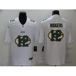 Nike Green Bay Green Bay Packers 12 Aaron Rodgers White Shadow Logo Limited Jersey