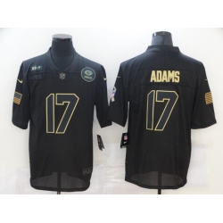 Nike Green Bay Green Bay Packers 17 Davante Adams Black 2020 Salute To Service Limited Jersey