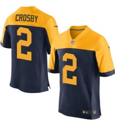Nike Green Bay Packers #2 Mason Crosby Navy Blue Alternate Men 27s Stitched NFL New Elite Jersey