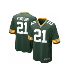 Nike Green Bay Packers 21 Charles Woodson Green Game NFL Jersey