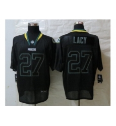 Nike Green Bay Packers 27 Eddie Lacy Black Elite Lights Out NFL Jersey