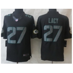 Nike Green Bay Packers 27 Eddie Lacy Black LIMITED Impact NFL Jerseys