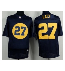 Nike Green Bay Packers 27 Eddie Lacy Blue Elite NFL Jersey