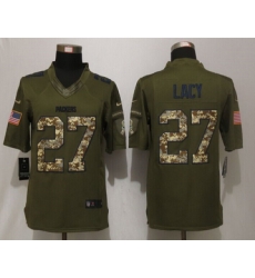 Nike Green Bay Packers #27 Eddie Lacy Green Salute To Service Limited Jersey