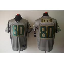 Nike Green Bay Packers 80 Donald Driver Grey Elite Shadow NFL Jersey