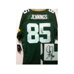 Nike Green Bay Packers 85 Greg Jennings Green Elite Signed NFL Jersey