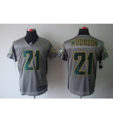 Nike Green bay Packers 21 Charles Woodson Grey Elite Shadow NFL Jersey