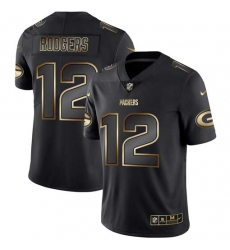 Nike Packers 12 Aaron Rodgers Black Gold Vapor Untouchable Limited Jersey