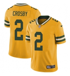 Nike Packers #2 Mason Crosby Yellow Mens Stitched NFL Limited Rush Jersey