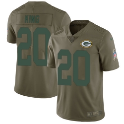 Nike Packers #20 Kevin King Olive Mens Stitched NFL Limited 2017 Salute To Service Jersey
