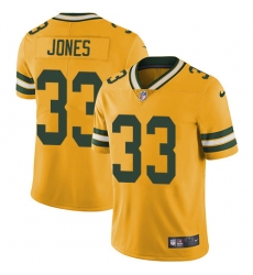 Nike Packers #33 Aaron Jones Yellow Mens Stitched NFL Limited Rush Jersey