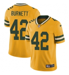 Nike Packers #42 Morgan Burnett Yellow Mens Stitched NFL Limited Rush Jersey