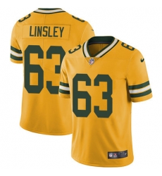 Nike Packers #63 Corey Linsley Yellow Mens Stitched NFL Limited Rush Jersey