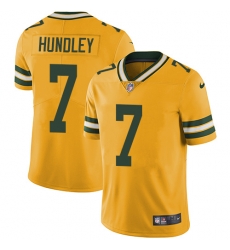 Nike Packers #7 Brett Hundley Mens Elite Gold Rush Vapor Untouchable NFL Jersey