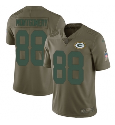 Nike Packers #88 Ty Montgomery Olive Mens Stitched NFL Limited 2017 Salute To Service Jersey