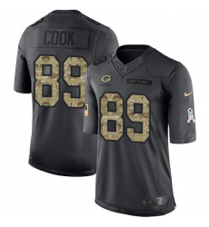 Nike Packers #89 Jared Cook Black Mens Stitched NFL Limited 2016 Salute To Service Jersey