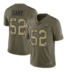 Packers 52 Rashan Gary Olive Camo Men Stitched Football Limited 2017 Salute To Service Jersey