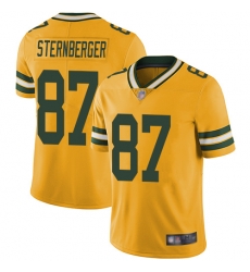 Packers 87 Jace Sternberger Yellow Men Stitched Football Limited Rush Jersey
