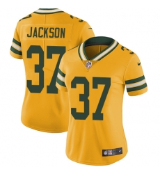 Nike Packers #37 Josh Jackson Yellow Womens Stitched NFL Limited Rush Jersey