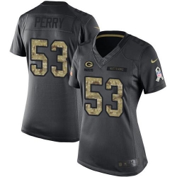 Nike Packers #53 Nick Perry Black Womens Stitched NFL Limited 2016 Salute to Service Jersey