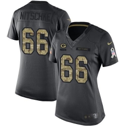 Nike Packers #66 Ray Nitschke Black Womens Stitched NFL Limited 2016 Salute to Service Jersey