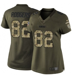 Nike Packers #82 Richard Rodgerss Green Womens Stitched NFL Limited Salute to Service Jersey