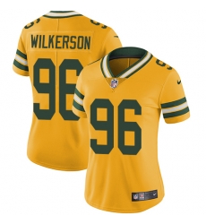 Nike Packers #96 Muhammad Wilkerson Yellow Womens Stitched NFL Limited Rush Jersey