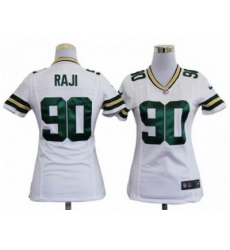 Nike Women Green Bay Packers #90 B.J. Raji White Jerseys