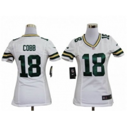 Nike Women NFL Green Bay Packers #18 cobb white jerseys