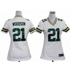 Nike Women NFL Green Bay Packers #21 Woodson white jerseys