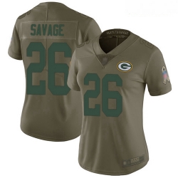 Packers #26 Darnell Savage Olive Women Stitched Football Limited 2017 Salute to Service Jersey