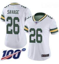 Packers #26 Darnell Savage White Women Stitched Football 100th Season Vapor Limited Jersey