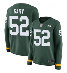 Packers 52 Rashan Gary Green Team Color Women Stitched Football Limited Therma Long Sleeve Jersey