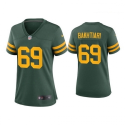 Women Green Bay Packers 69 David Bakhtiari Alternate Game Green Jersey