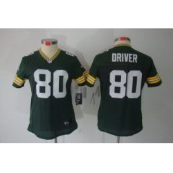 Women Green Bay Packers 80# Donald Driver Green Color[NIKE LIMITED Jersey]