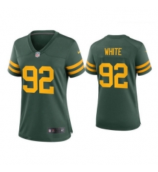 Women Green Bay Packers 92 Reggie White Alternate Game Green Jersey