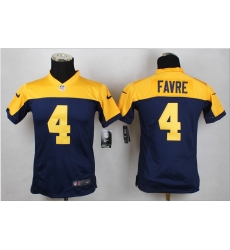 Women New Green Bay Packers #4 Favre Blue Alternate Mens Stitched NFL New Elite Jersey