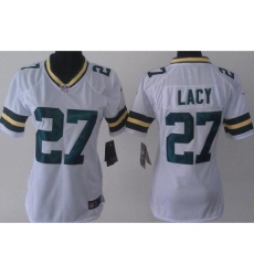 Women Nike Green Bay Packers 27 Eddie Lacy White NFL Jerseys