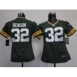 Women Nike Green Bay Packers #32 Cedric Benson Green NFL Jerseys