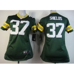 Women Nike Green Bay Packers 37 Sam Shields Green NFL Jerseys
