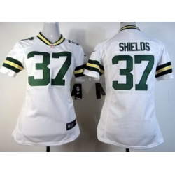Women Nike Green Bay Packers 37 Sam Shields White NFL Jerseys